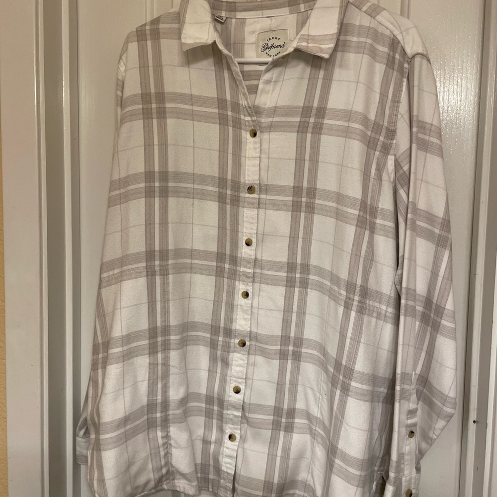 Jachs Beige and White Checkered Shirt